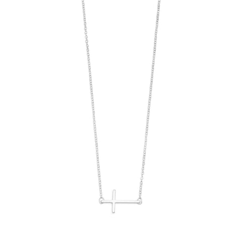 16.5"+2" Sideways Cross Fashion Necklace