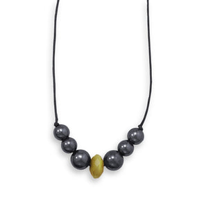 22" Fashion Necklace with Hematite