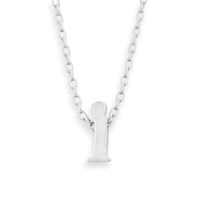 16" + 2" Rhodium Plated Brass Initial "i" Necklace