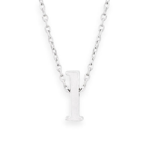 16" + 2" Rhodium Plated Brass Initial "l" Necklace