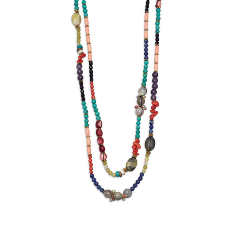 64" + 2" Multistone Fashion Necklace