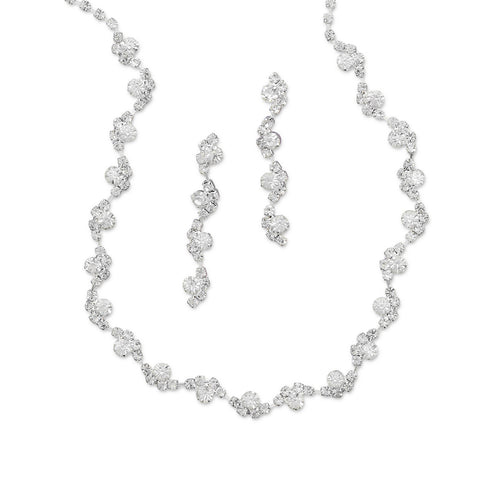 Beautiful Wave Design Crystal Fashion Necklace and Earring Set