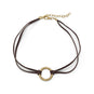 Suede Fashion Choker with Brass Ring