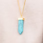 14 Karat Gold Plated Magensite Spike Fashion Necklace