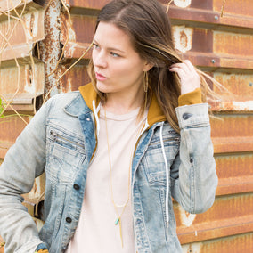 14 Karat Gold Plated Chain Drop Earrings