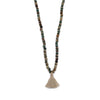 Jasper Mala Bead Fashion Necklace with Tassel