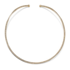 Gold Tone Crystal Fashion Flex Collar