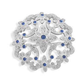 Silver Plated Multicolor Crystal Fashion Pin