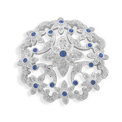 Silver Plated Multicolor Crystal Fashion Pin