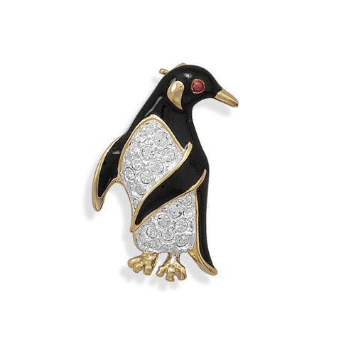 14 Karat Gold Plated Penguin Pin