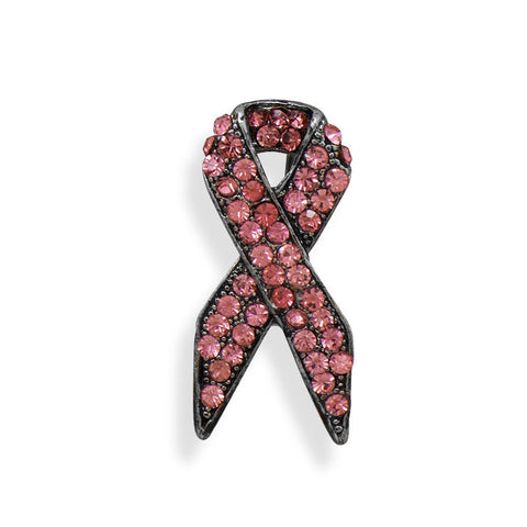 Pink Crystal Ribbon Fashion Pin