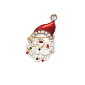 Crystal Santa Face Fashion Pin