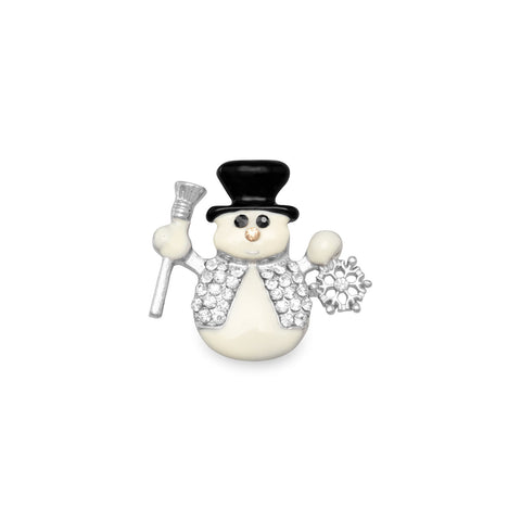 Crystal Snowman Fashion Lapel Pin