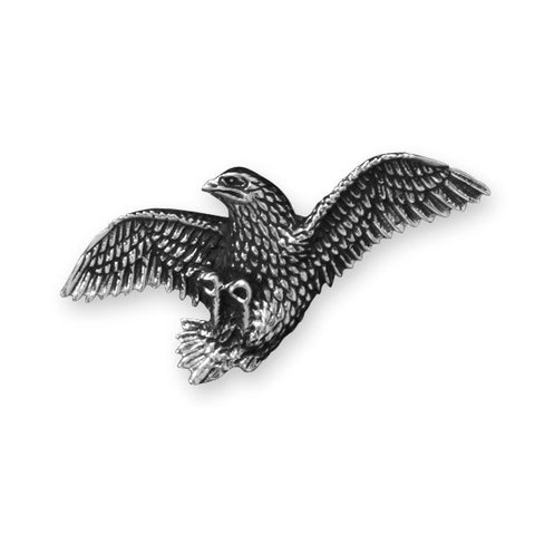 White Brass Eagle Jacket Pin