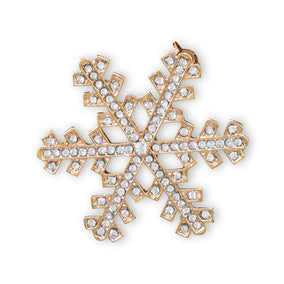 Gold Tone Crystal Snowflake Fashion Pin