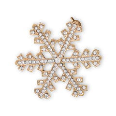 Gold Tone Crystal Snowflake Fashion Pin