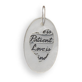 Love is Patient Love is Kind Fashion Tag with White Shell