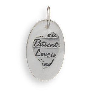 Love is Patient Love is Kind Fashion Tag with White Shell
