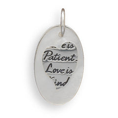 Love is Patient Love is Kind Fashion Tag with White Shell