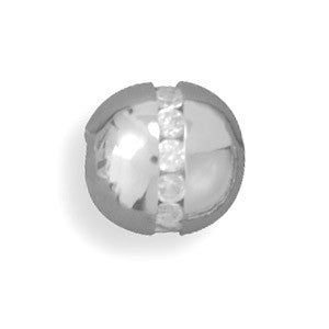 12mm Stainless Steel Bead Slide with CZs