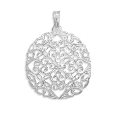 Silver Plated Heart Design Fashion Pendant