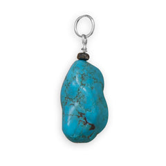 Reconstituted Turquoise Chunk Fashion Pendant
