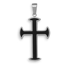 Stainless Steel Resin Inlay Cross Pendant