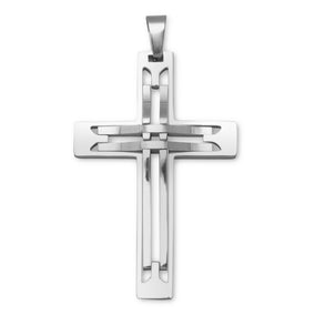 Stainless Steel Cut Out Design Cross Pendant