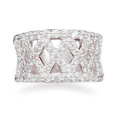X Pattern CZ Fashion Ring