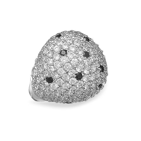 Rhodium Plated Brass CZ Ring