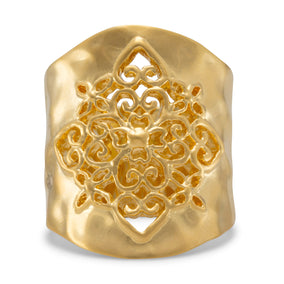 Ornate Gold Tone Brass Ring