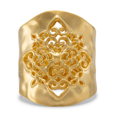 Ornate Gold Tone Brass Ring