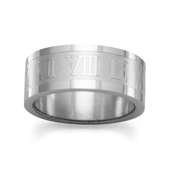 Stainless Steel Roman Numeral Ring