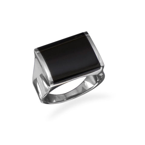 Stainless Steel Black Onyx Ring