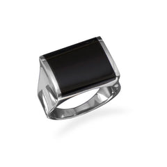 Stainless Steel Black Onyx Ring