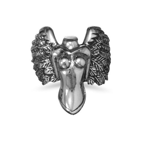 White Brass Angel Ring