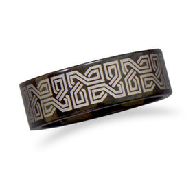 Black Tungsten Celtic Design Ring