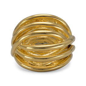 14 Karat Gold Plated Brass Domed Open Design Ring