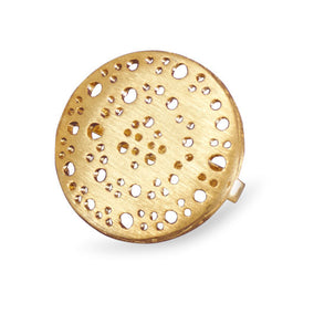 14 Karat Gold Plated Brass Cut Out Circle Ring