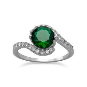 Emerald Isle Rhodium Plated Brass CZ Ring