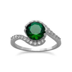 Emerald Isle Rhodium Plated Brass CZ Ring