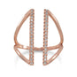 14 Karat Rose Gold Plated CZ Bar Fashion Ring