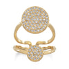 14 Karat Gold Plated Double CZ Circle Fashion Ring