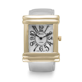 Two Tone Polished Fashion Cuff Watch