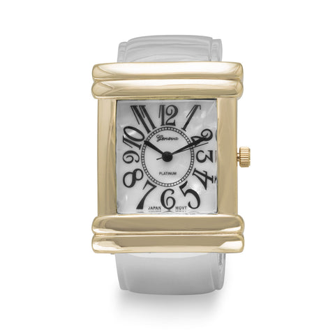 Two Tone Polished Fashion Cuff Watch