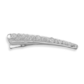 Silver Plated Crystal Fashion Hair Clip