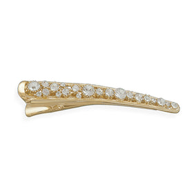 14 Karat Gold Plated Crystal Fashion Hair Clip
