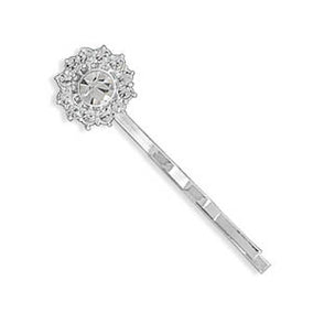Silver Plated Fashion Bobby Pin with Crystal