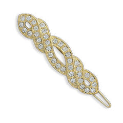 14 Karat Gold Plated Crystal Fashion Barrette