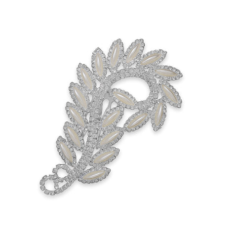 Crystal and Simulated Pearl Fashion Hair Comb